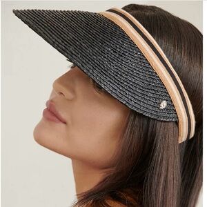 Helen Kaminski Bianca raffia black visor Brand New